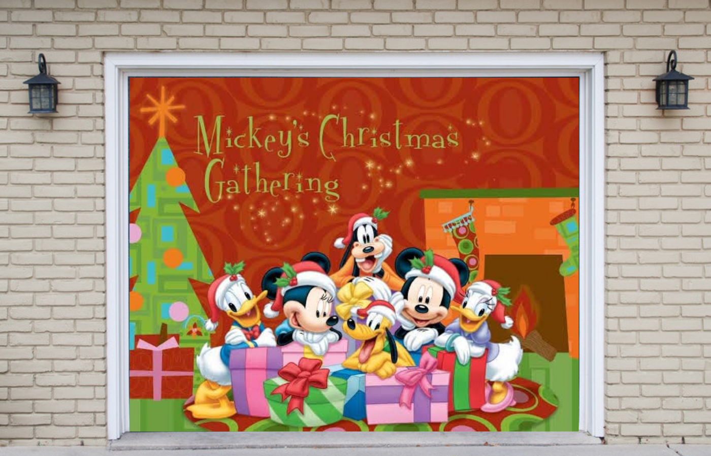 Mickey Christmas Disney Garage Door Cover Banner Backdrop