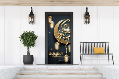 Ramadan Kareem Golden Front Door Cover