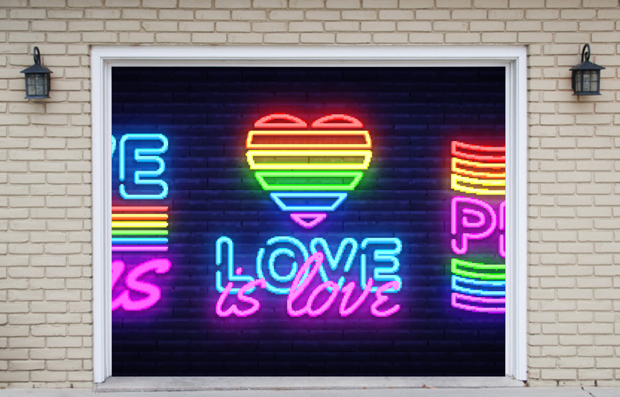 Pride Neon Signs Cubierta para puerta de garaje