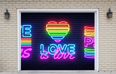 Pride Neon Signs Garage Door Cover