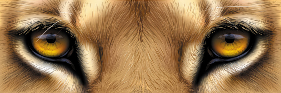 Yellow Eyes Of A Lion Close Up Garage Door Cover Banner Backdrop
