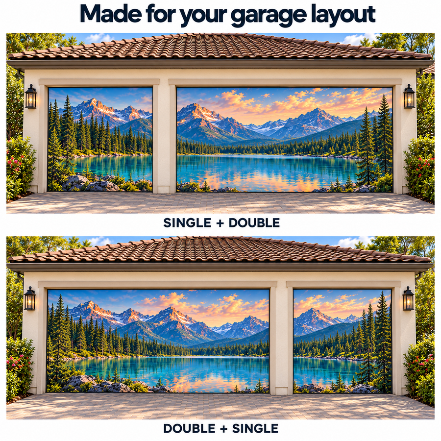 Mixed single-car and double-car garage layouts